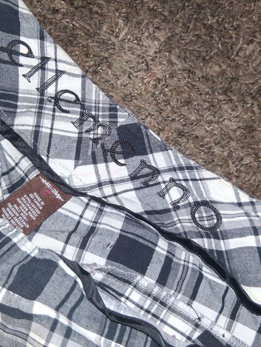 ellemenno Black and White Plaid Women's Shorts